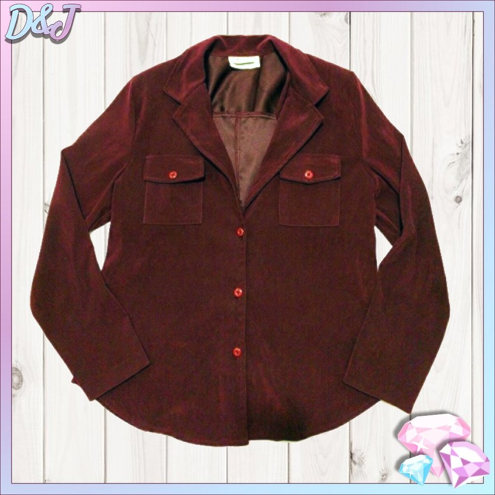 💎✨ Vintage Maroon Velvet Blazer